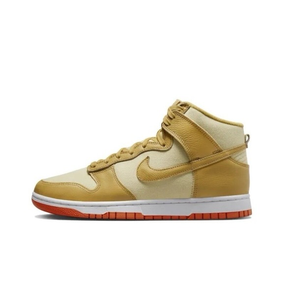 Nike Dunk Hi Retro PRM Shoes Wheat Team Gold White DV7215-700 Men's Sizes NEW 11 - Picture 5 of 7
